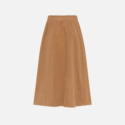 Vilma Skirt Fløjl - La Rouge - Camel - Bagfra
