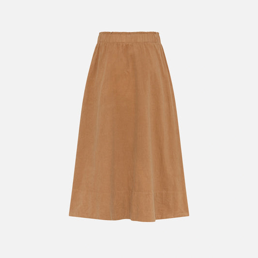 Vilma Skirt Fløjl - La Rouge - Camel - Bagfra