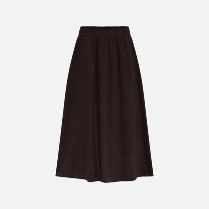Vilma Skirt Fløjl - La Rouge -  Dark Brown
