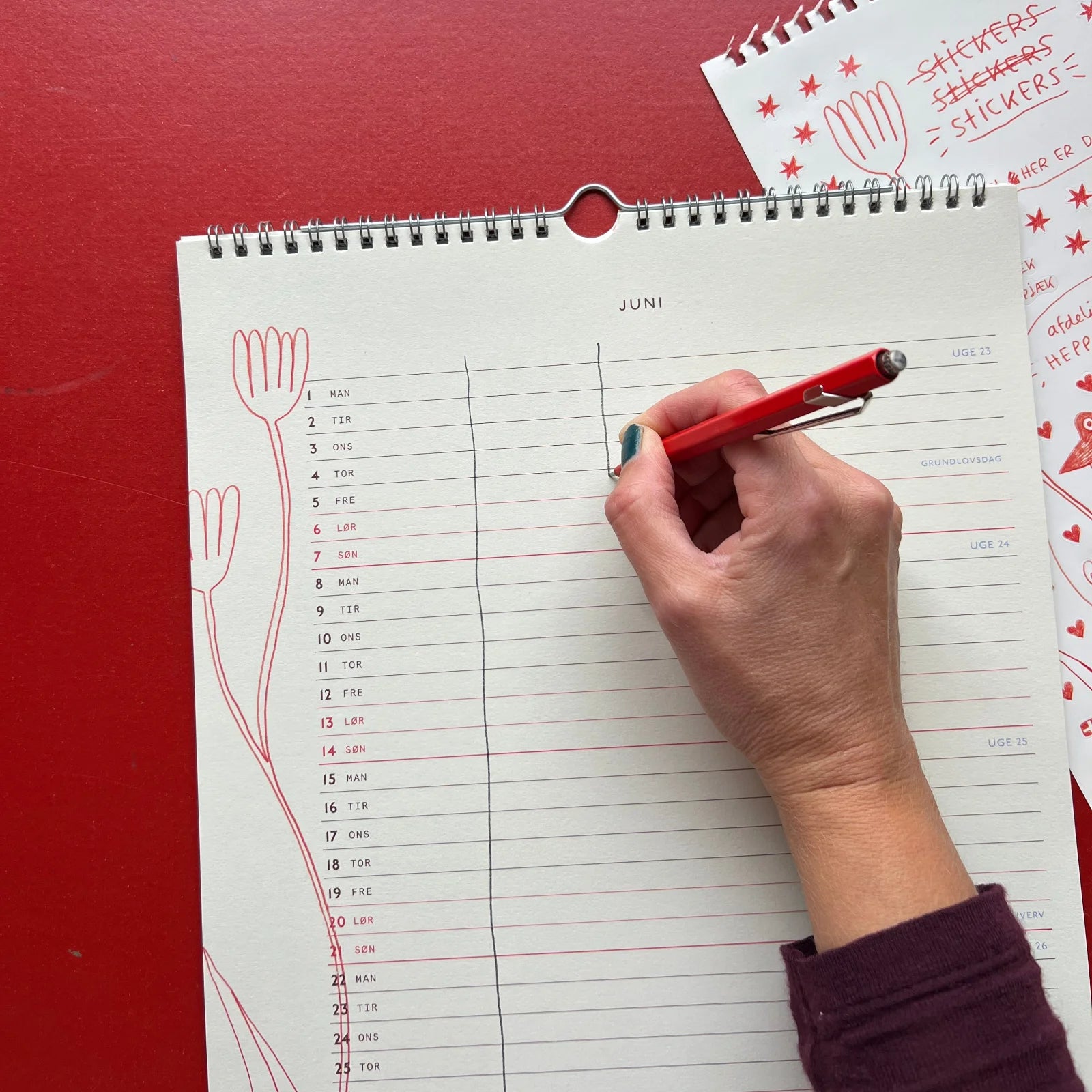 Familiekalender 2026 - Line Jensen flu x Gutkind - Juni