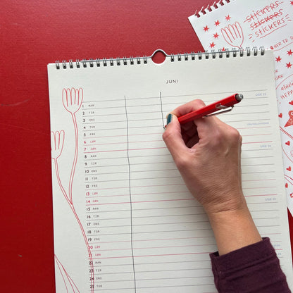 Familiekalender 2026 - Line Jensen flu x Gutkind - Juni