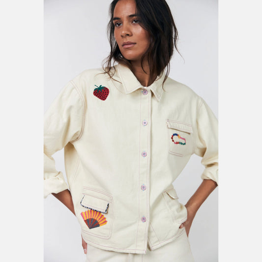 AprilLL Jakke fra Lolly's Laundry - Creme - Detalje