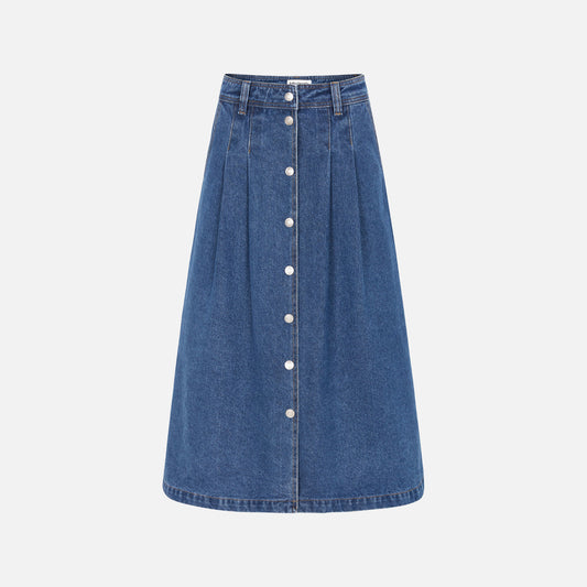 LennonLL Midi Skirt - Lolly's Laundry - Dark Blue