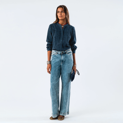 NickyLL Skjorte fra Lolly's Laundry - Dark Blue - Model
