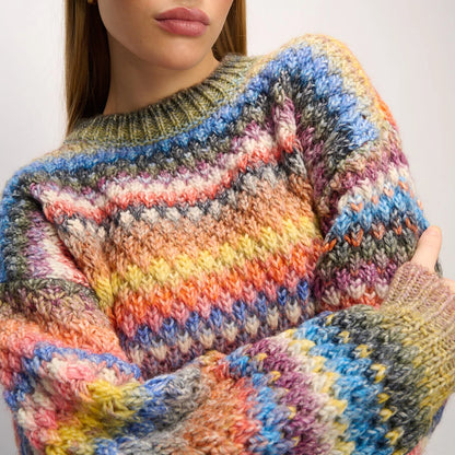Gio Knit Sweater fra Noella i Multi Mix (detailje)