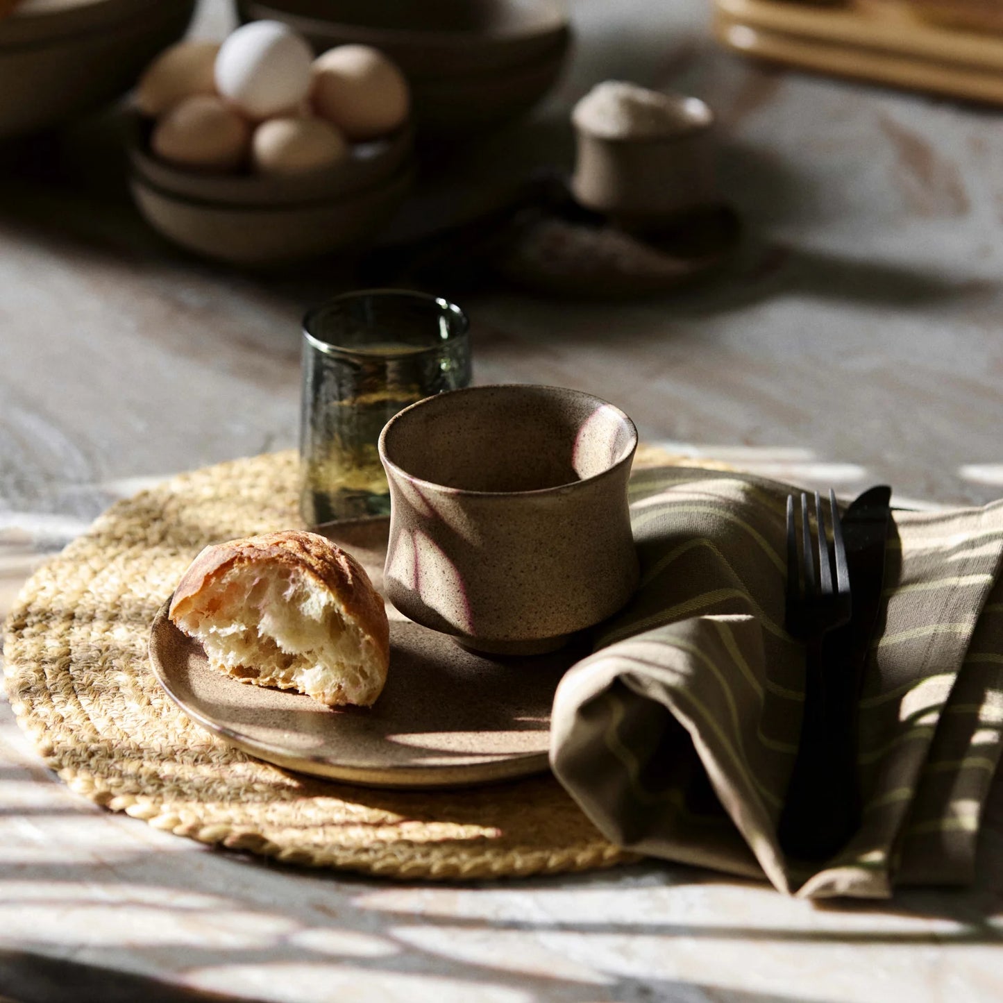 Kinu viskestykke fra Nordal - Gul/Beige - Servering