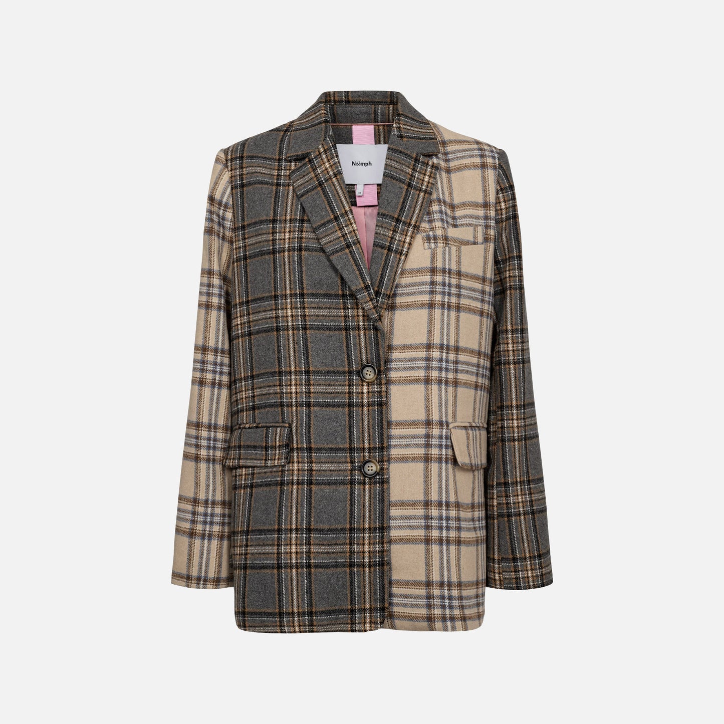 Nuavey Check Blazer fra Nümph - Medium Grey Melange