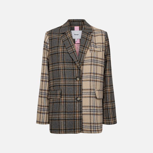 Nuavey Check Blazer fra Nümph - Medium Grey Melange