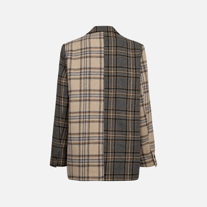 Nuavey Check Blazer fra Nümph - Medium Grey Melange - Ryg