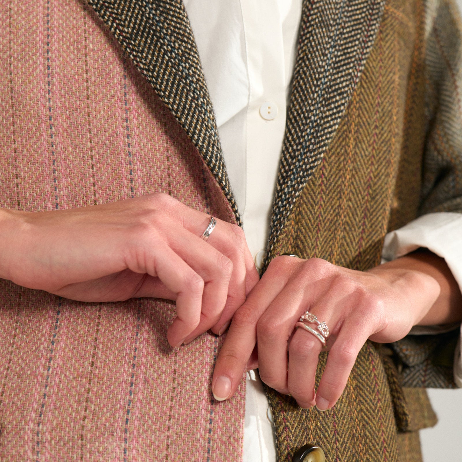 Nuavey Herringbone Blazer fra Nümph - Polignac - Detalje