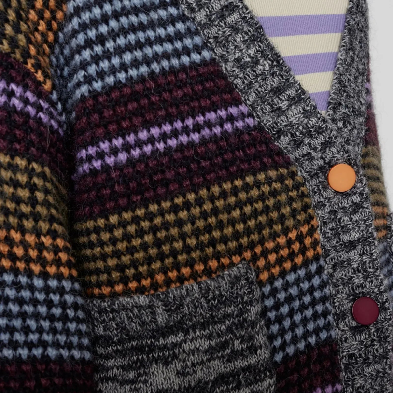 Nubola Cardigan fra Nümph i Blue Fog (detalje)