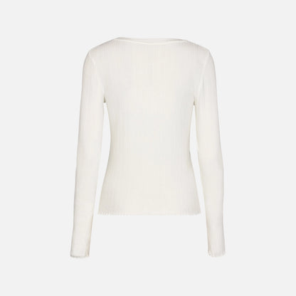 Nuclima bluse fra Nümph i Cloud Dancer (ryg)