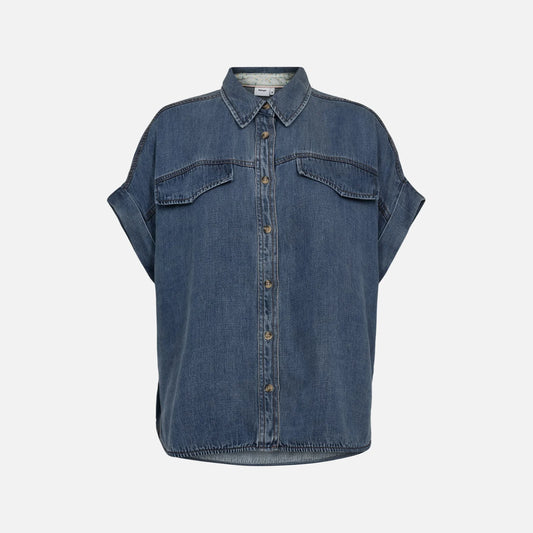 Nuelida Sleeveless Shirt fra Nümph - Snow Washed Denim