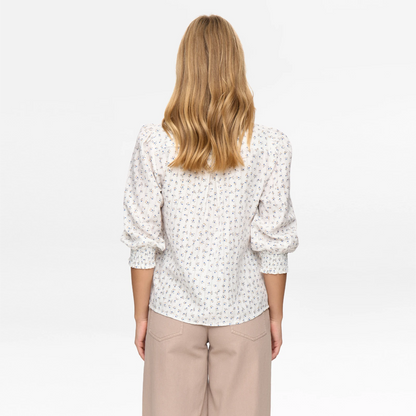 Nufenja Shirt fra Nümph - Grey Blue - Model fra ryggen