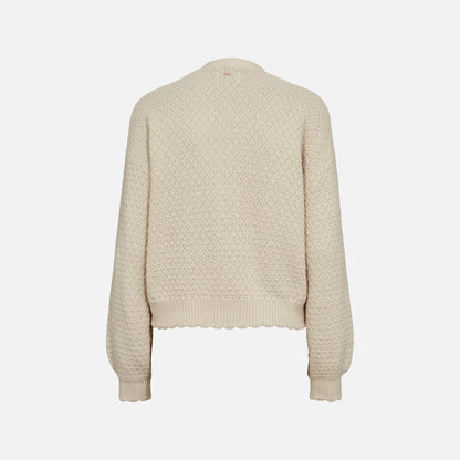 Numaggie Broderet Cardigan fra Nümph - Whitecap Gray - Ryg