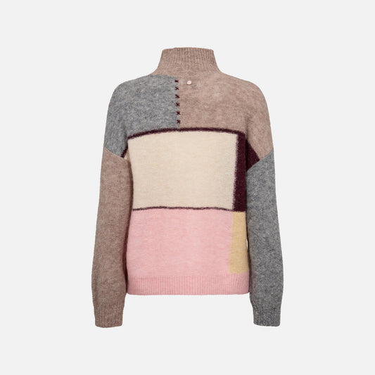 Nuriette Patch Pullover - Nümph - Deep Taupe Melange - Ryg