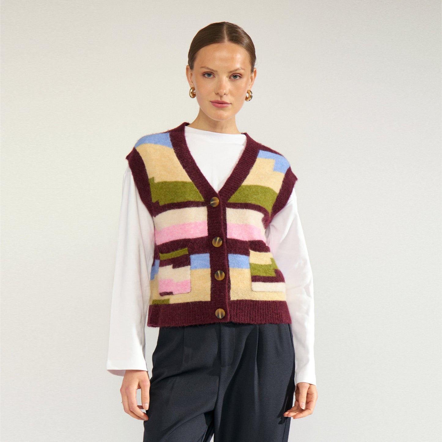 Nuriette Pixel Stripe Vest