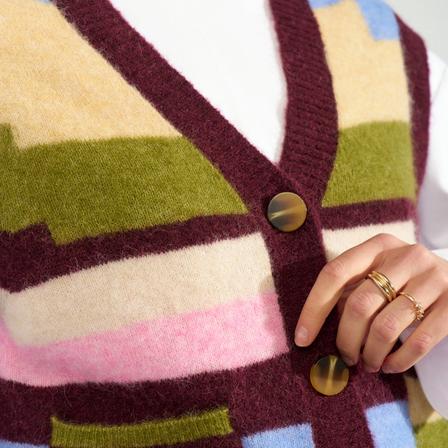 Nuriette Pixel Stripe Vest