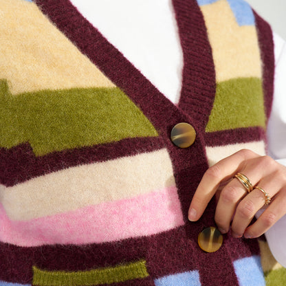 Nuriette Pixel Stripe Vest