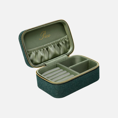 Pico Large Jewelry Box - Forest Denim - Åbent