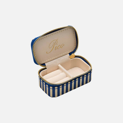 Small Jewelry Box fra Pico - Navy Stripe - Open