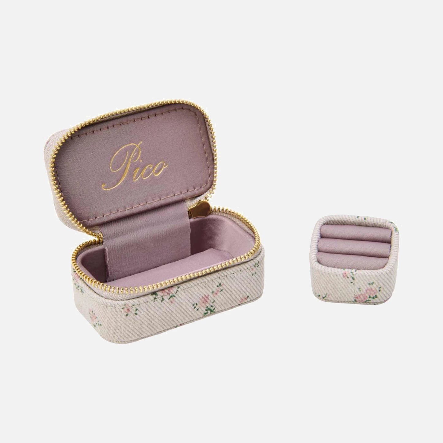 Small Trinket Box fra Pico - Taupe Flower - Åbent 2