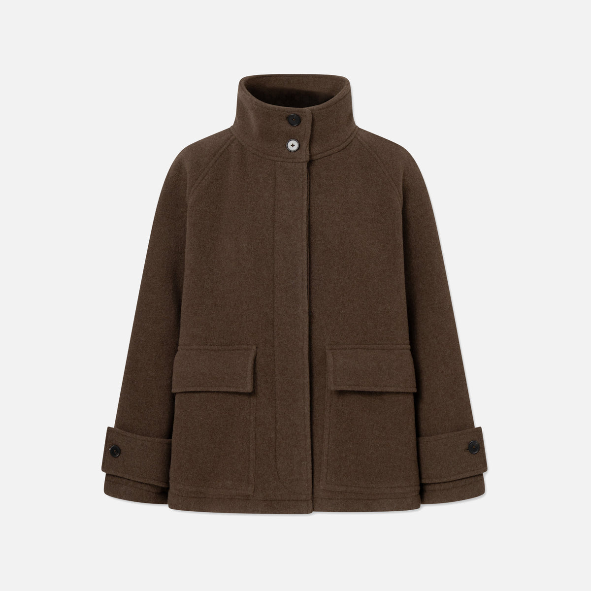 Chika Heavy Wool Jacket - Rue De Tokyo - Brown Melange
