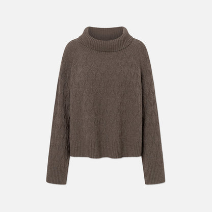 Kimiko Meino Cashmere Sweater - Rue De Tokyo - Dark Brown Melange