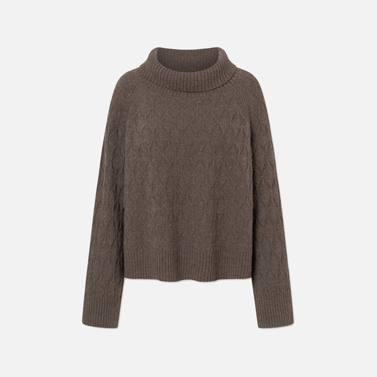Kimiko Meino Cashmere Sweater - Rue De Tokyo - Dark Brown Melange