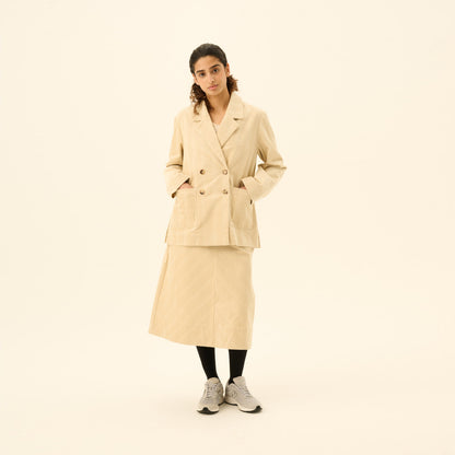Prym Structured Corduroy Skirt - Rue De Tokyo - Eggshell - Model set forfra