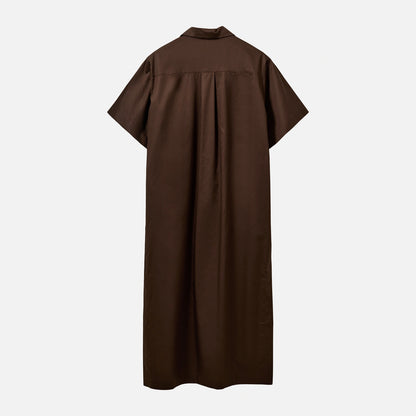 AsanaSW Oversize Shirt Dress fra Sofie Schnoor - Intense Brown - Fra ryggen