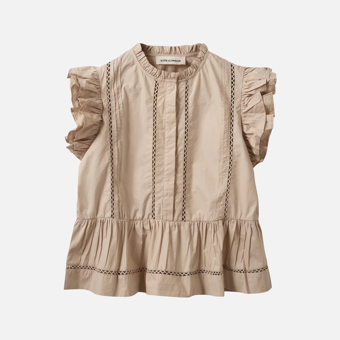 JulienSW Frill Cotton Top fra Sofie Schnoor - Feather Gray