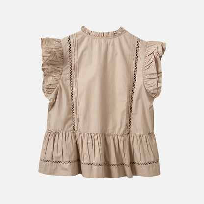 JulienSW Frill Cotton Top fra Sofie Schnoor - feather Gray - Ryg