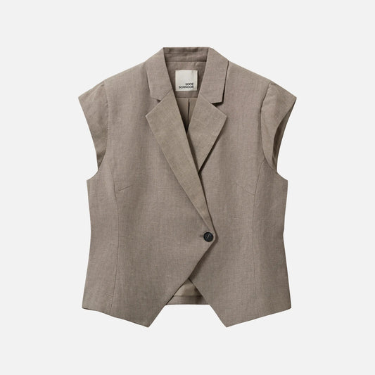 MajseSW Linen Mix Cap Sleeve Blazer - Sofie Schnoor - Dark Sand