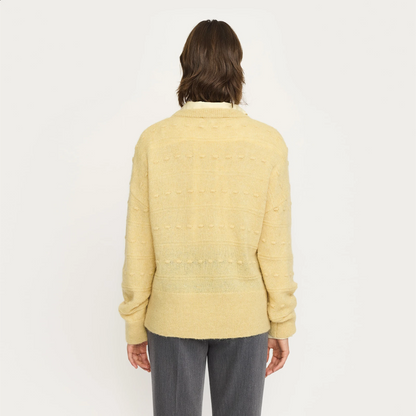 SRElena Knit fra Soft Rebels - Reed Yellow - Model fra ryggen