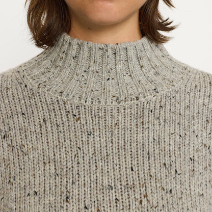 SRNemo high neck Knit fra Soft Rebels - Medium Grey Melange - Detalje