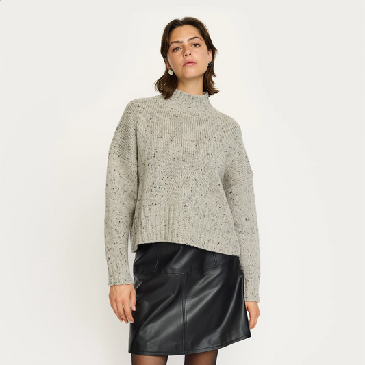 SRNemo high neck Knit fra Soft Rebels - Medium Grey Melange - Model