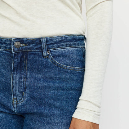 SRRoman O-Neck Top fra Soft Rebels - Arctic Wolf Melange - Detalje
