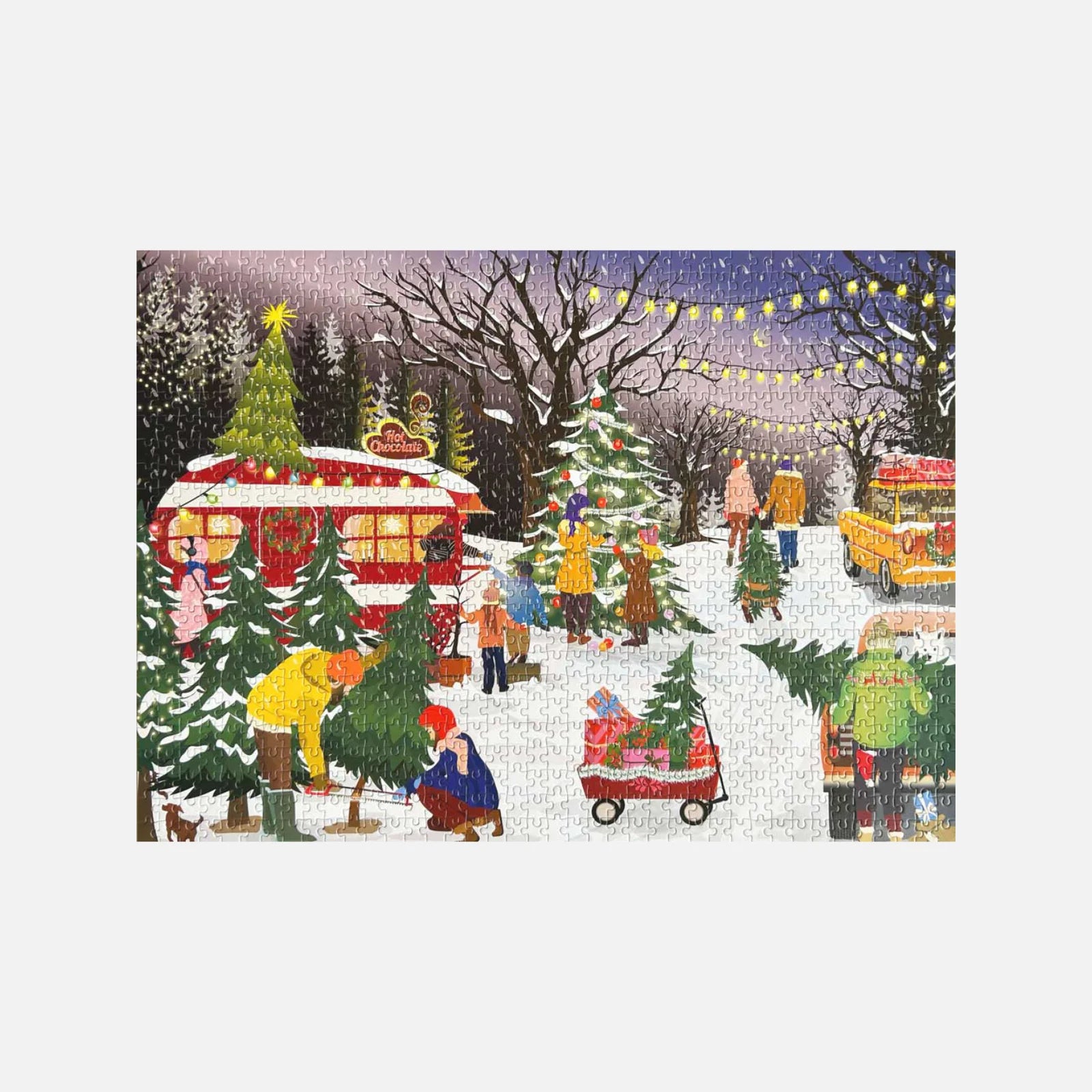 Kalenderpuslespil - ViSSEVASSE - Christmas Tree & Snowflakes - Færdigt motiv