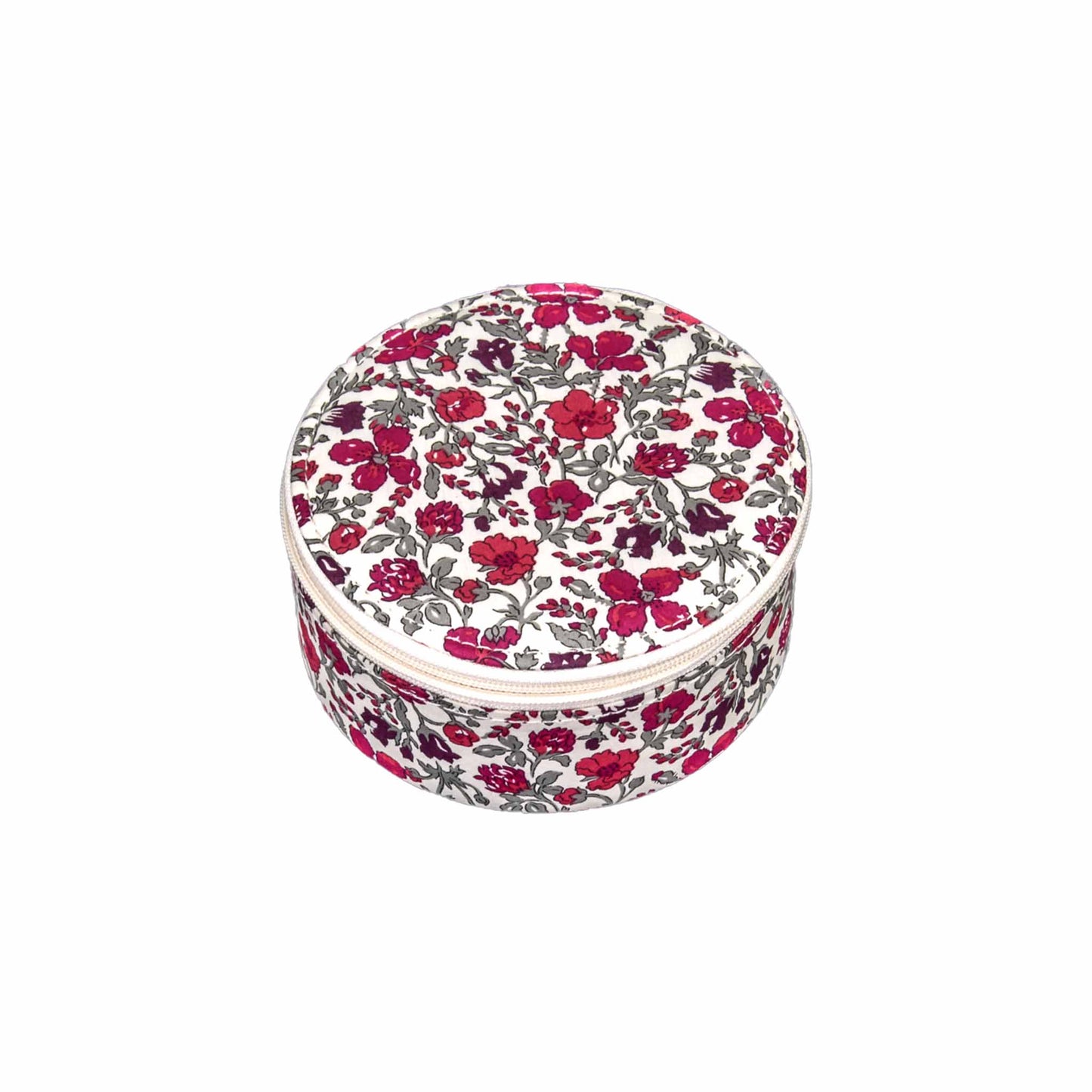 Rundt smykkeskrin fra Bon Dep i Liberty Meadow stof, 375 kr.