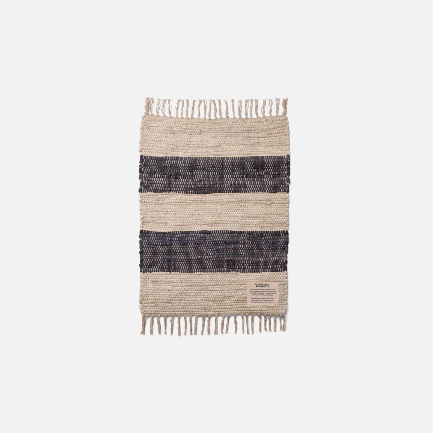 Chindi Bomuldstæppe - Grey/Beige