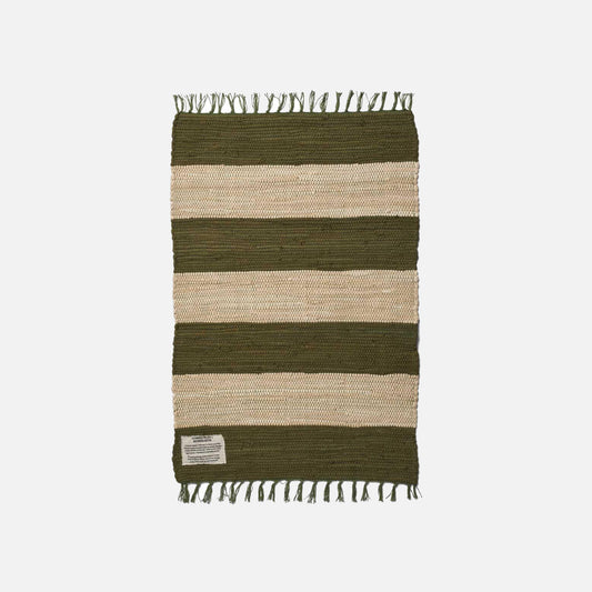 Chindi tæppe fra Bongusta i Army/Beige (60x90 cm)
