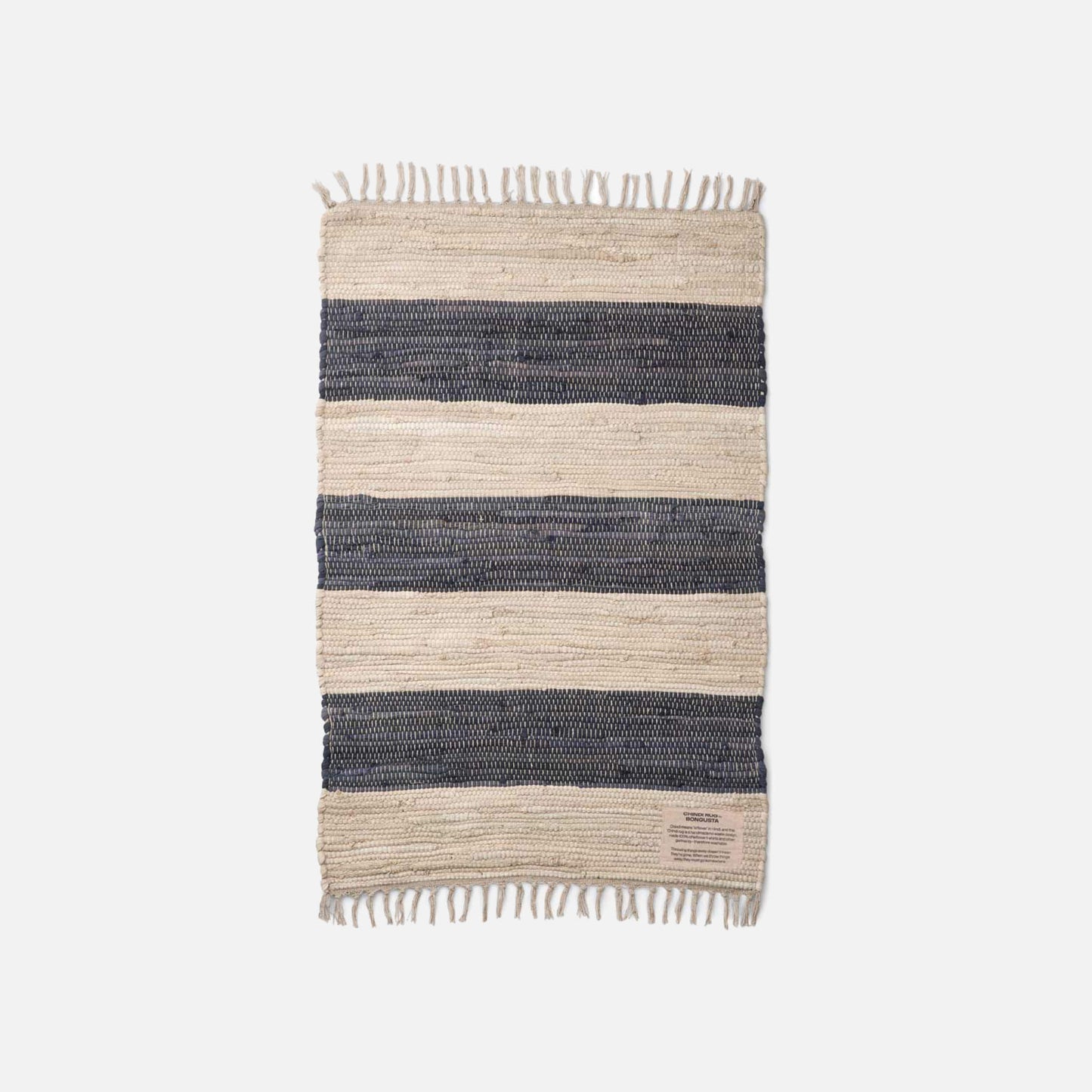 Chindi Bomuldstæppe - Grey/Beige
