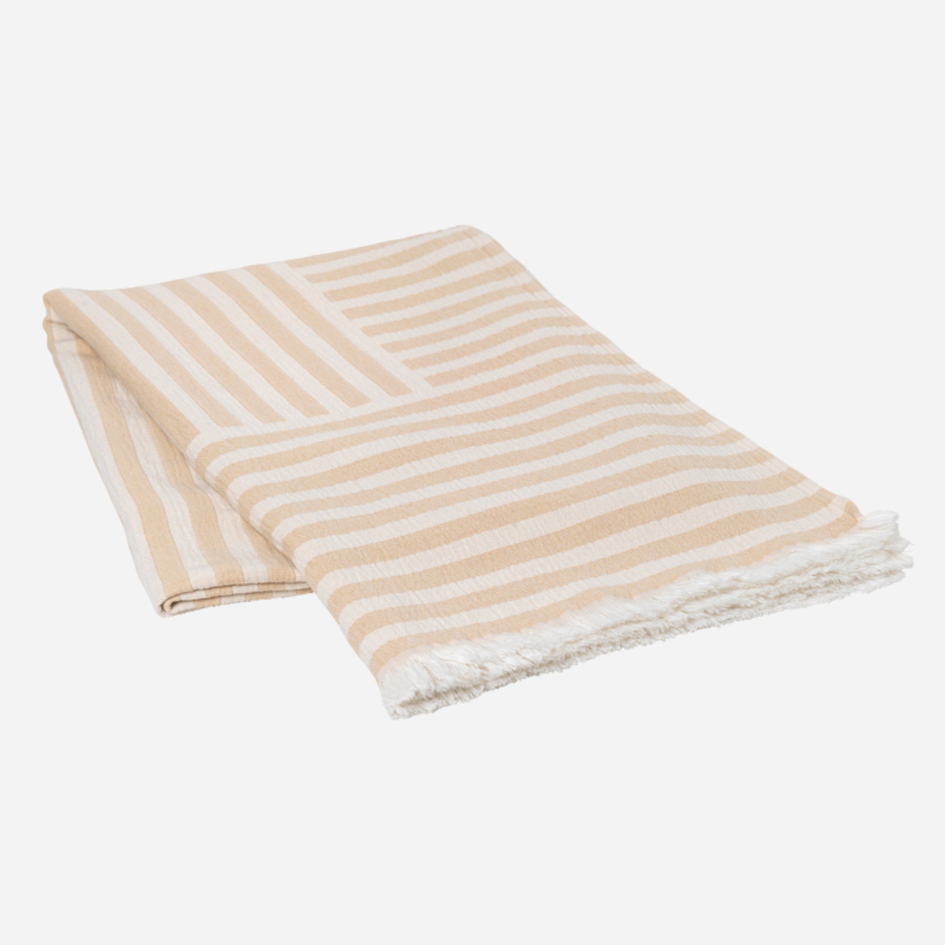 Frankie plaid fra Broste Copenhagen i Taos Taupe Beige