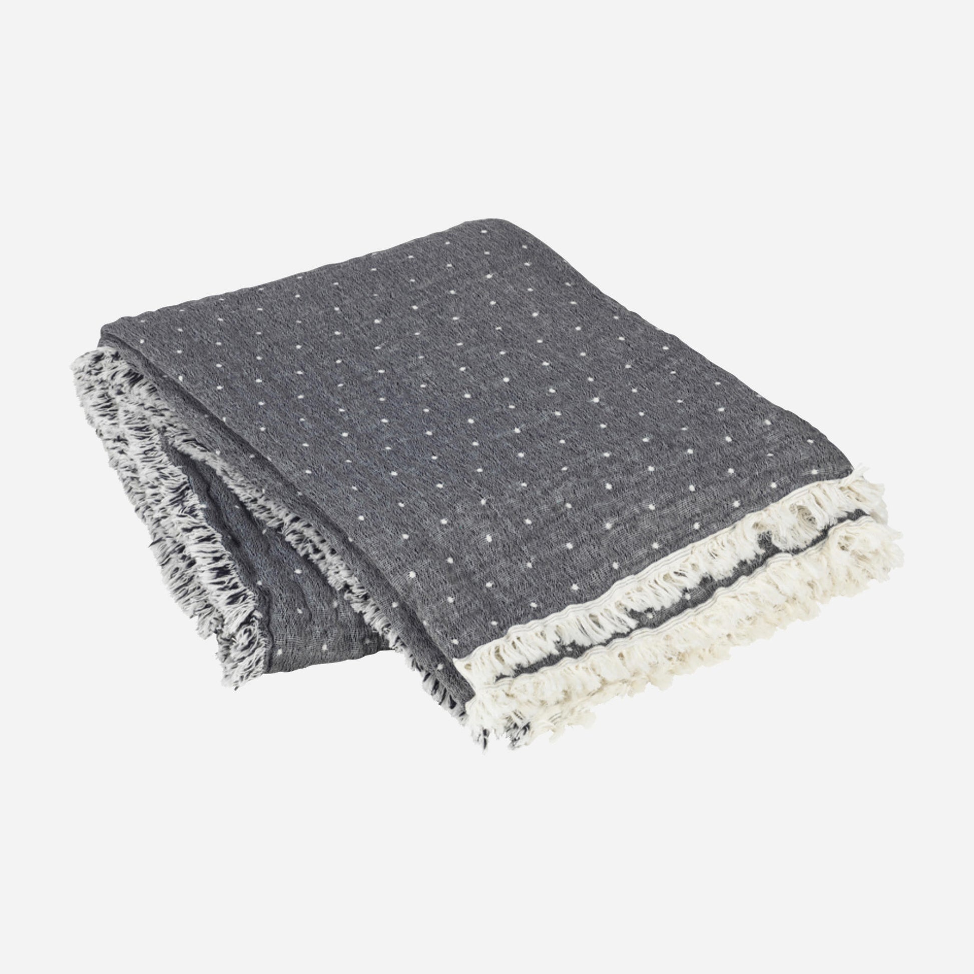 Paula plaid fra Broste Copenhagen i Blue/Off White
