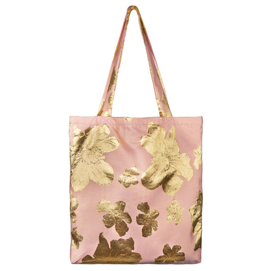 Stoftnet fra Dagny i rosa med guld blomster, 549 kr.