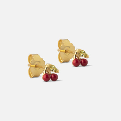 Cherry Studs fra Enamel Copenhagen i Red