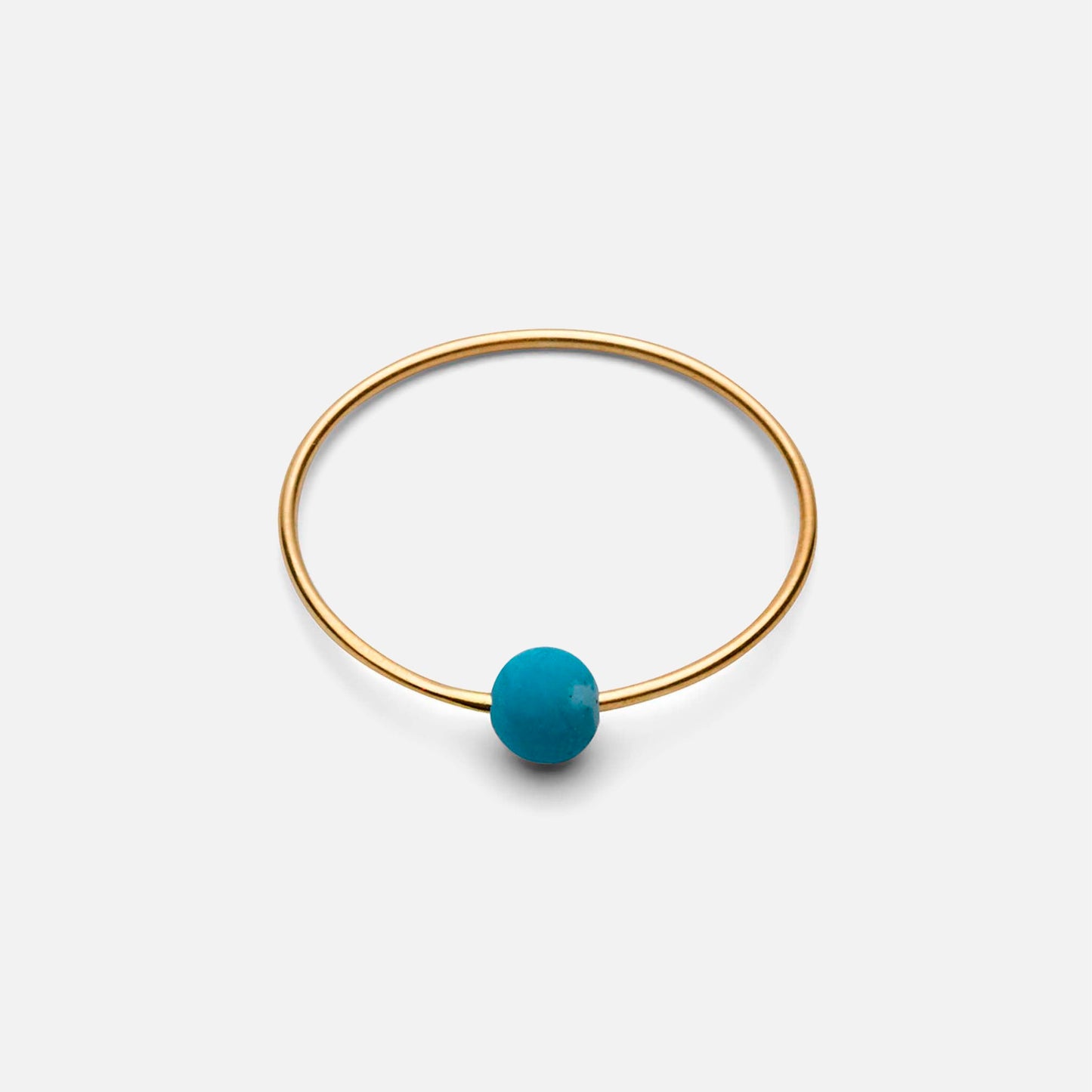Birthstone ring fra Jukserei, december, forgyldt sølv med turkis