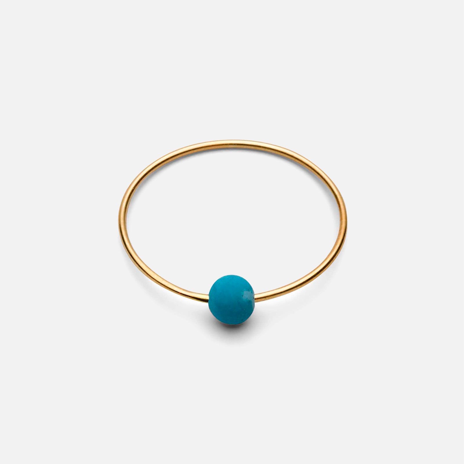 Birthstone ring fra Jukserei, december, forgyldt sølv med turkis