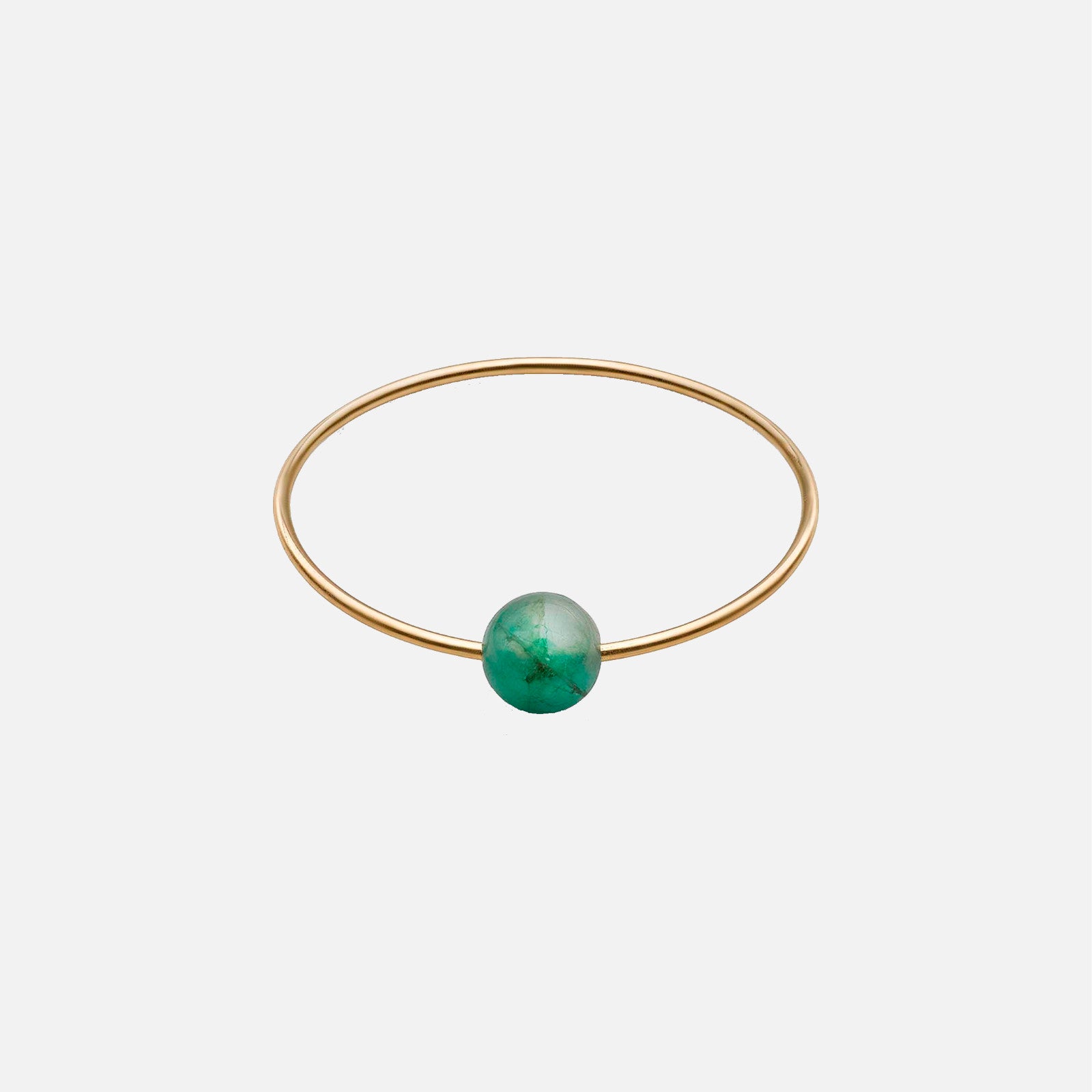 Birthstone ring fra Jukserei, maj, forgyldt sølv med smaragd